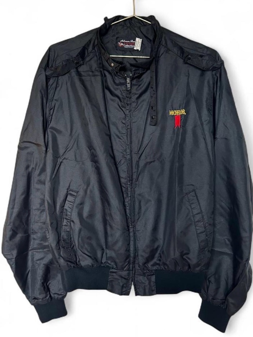 Vintage Anheuser Busch Michelob Black Lightweight Bomber Jacket